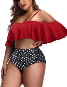 img 1 attached to 🍍 Daci Pineapple Swimsuits: Chic and Flattering Waisted Shoulder Women's Clothing