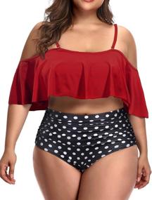 img 3 attached to 🍍 Daci Pineapple Swimsuits: Chic and Flattering Waisted Shoulder Women's Clothing