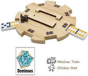 img 2 attached to 🎲 Mexican Dominoes with Wooden Construction and Felted Bottom