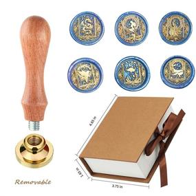 img 1 attached to 💌 Wax Seal Stamp Kit: Exquisite Animal Wax Seal Stamp Set with 6 Removable Brass Heads and 1 Wooden Handle - Dragon, Mermaid, Peacock, Hummingbird - Ideal for Wedding Invitation Envelopes