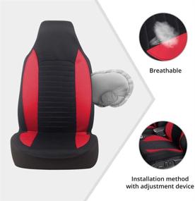 img 2 attached to 🚗 Red Universal Fit Auto Car Front Seat Covers - Bucket Seat Protectors for Sedan, Truck, SUV - AUTOYOUTH