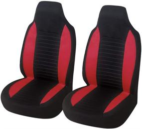 img 4 attached to 🚗 Red Universal Fit Auto Car Front Seat Covers - Bucket Seat Protectors for Sedan, Truck, SUV - AUTOYOUTH
