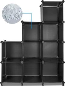 img 2 attached to 📦 Nicunom 9-Cube Storage Organizer: Stackable Shelves for Bedroom and Living Room, Black