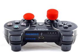 img 1 attached to 🎮 Enhance Gaming Precision with Get-A-Grip Analog Thumbstick Grip Covers for PS4/PS3 by ScrewyRobot (Red)