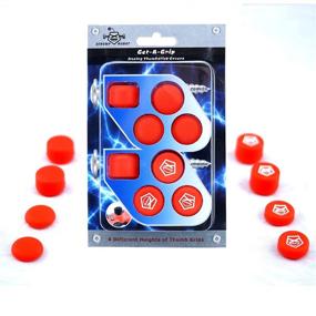 img 4 attached to 🎮 Enhance Gaming Precision with Get-A-Grip Analog Thumbstick Grip Covers for PS4/PS3 by ScrewyRobot (Red)