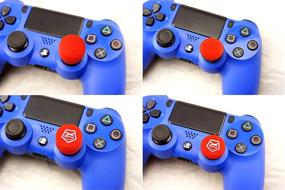 img 2 attached to 🎮 Enhance Gaming Precision with Get-A-Grip Analog Thumbstick Grip Covers for PS4/PS3 by ScrewyRobot (Red)