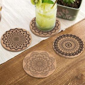 img 1 attached to 🍷 Premium Cork Coasters with Holder for Drinks - Perfect Housewarming Gift, Living Room and Apartment Decor