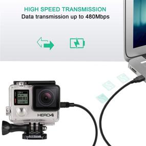 img 2 attached to 🔌 SCOVEE 2 упаковка Мини USB-кабель для GoPro Hero 4/3+/2/1 - Кабель для синхронизации данных и зарядки - 3 фута