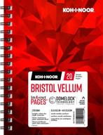 📝 bristol vellum bright white paper pad by koh-i-noor, 270 gsm, 5.5 x 8.5", side wire-bound, 20 sheets per pad - in and out pages (26170400413) logo