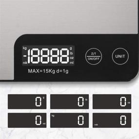 img 1 attached to ✨ Amiloe MAX 33lb Kitchen Scale: Measure Length, Digital Food Scales in Grams and Oz with Shrink Hook, 6 Units, Tare Function, 1g/0.1oz Precision for Baking and Cooking