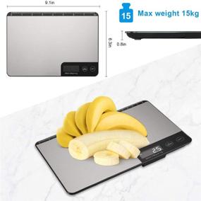 img 2 attached to ✨ Amiloe MAX 33lb Kitchen Scale: Measure Length, Digital Food Scales in Grams and Oz with Shrink Hook, 6 Units, Tare Function, 1g/0.1oz Precision for Baking and Cooking