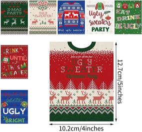 img 3 attached to 🎄 Elcoho 16-Piece Ugly Sweater Style Christmas Wine Bottle Label Stickers: Festive Decorations for Xmas Party & Gift Set