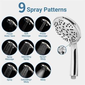 img 2 attached to COSYLAND 8-Inch High Pressure Rainfall Shower Head with Handheld Combo: 9 Settings, 11-Inch Extension Arm, 60-Inch Hose, Stainless Steel Bath Showerhead - Height/Angle Adjustable with Holder, Pipe Sealant Tape Included