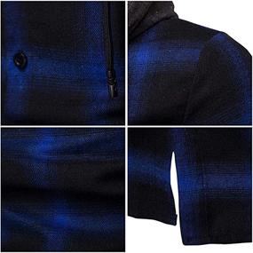 img 2 attached to 👕 Stylish and Comfortable Men's Flannel Hoodie Shirt with Button Closure