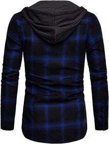 img 3 attached to 👕 Stylish and Comfortable Men's Flannel Hoodie Shirt with Button Closure