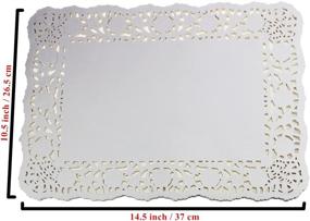 img 2 attached to 🍰 100 Pack White Lace Rectangle Paper Doilies for Cake Packaging, Wedding Tableware Decoration, and Pads (10.5" x 14.5")