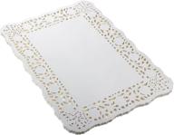 🍰 100 pack white lace rectangle paper doilies for cake packaging, wedding tableware decoration, and pads (10.5" x 14.5") логотип