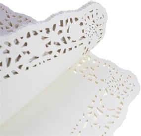 img 1 attached to 🍰 100 Pack White Lace Rectangle Paper Doilies for Cake Packaging, Wedding Tableware Decoration, and Pads (10.5" x 14.5")