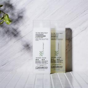 img 2 attached to 🌿 GIOVANNI Tea Tree Triple Treat Invigorating Shampoo & Conditioner Set: Cooling Peppermint, Conditioning Rosemary, Eucalyptus | Sulfate-Free, Paraben-Free, 24 Fl Oz - Relieve Dry Flaky Scalp!