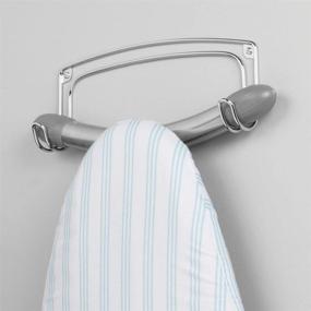 img 3 attached to 🔨 mDesign Chrome Wall Mount Ironing Board Holder - 2 Robust Hooks for Ironing Board, Towels, Cleaning Brushes, Spray Bottles, Coats - Ideal for Laundry Rooms, Utility Rooms, Closets, Garages