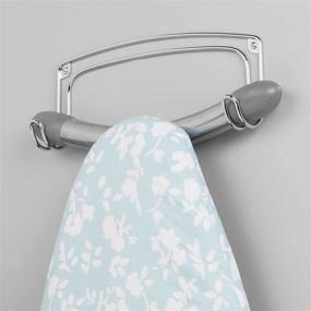 img 2 attached to 🔨 mDesign Chrome Wall Mount Ironing Board Holder - 2 Robust Hooks for Ironing Board, Towels, Cleaning Brushes, Spray Bottles, Coats - Ideal for Laundry Rooms, Utility Rooms, Closets, Garages