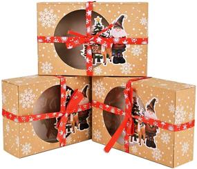img 4 attached to 🍪 Fittone 24PCS Коробки для рождественских печеньев: Подарочная упаковка для праздничной еды, выпечки с окошком. Коробки для конфет и печенья - размер 7x4.7x2 дюйма