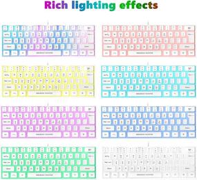 img 1 attached to 💡 RGB Gaming Keyboard 61 Keys - 60% RGB Backlit Wired Keyboard for PC/Mac/Linux/Laptop (White)