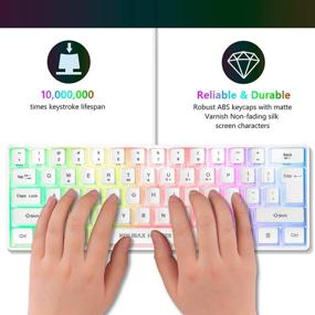 img 2 attached to 💡 RGB Gaming Keyboard 61 Keys - 60% RGB Backlit Wired Keyboard for PC/Mac/Linux/Laptop (White)