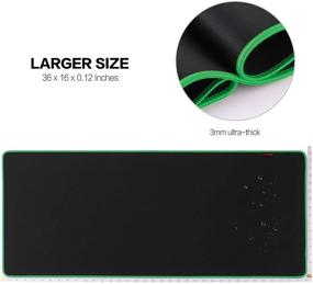 img 3 attached to Psitek 36x16 Inches XXL Large Gaming Mouse Pad Green: Waterproof, Precision-Optimized, Durable Stitched Edges - Full Desk Keyboard Mousepad