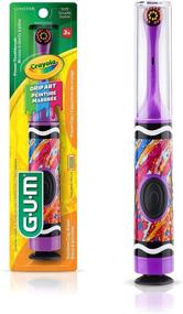 img 4 attached to 🦷 GUM Crayola Kids' Power Toothbrush with Travel Cap: A Fun Dental Essential for Ages 3+ in Assorted Colors