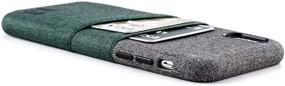 img 2 attached to Dockem Luxe IPhone X/XS Wallet Case: Slim Minimalist Case W/ 2 Credit Card Holder Slots: UltraGrip Canvas Style Synthetic Leather (Green And Grey)