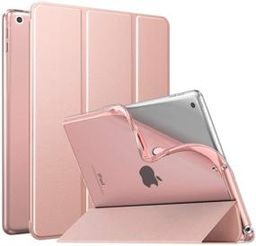 img 4 attached to 📱 MoKo iPad 10.2 Case for iPad 9th Gen 2021/ iPad 8th Gen 2020/ iPad 7th Gen 2019 - Slim Rose Gold Cover with Stand, Auto Wake/Sleep