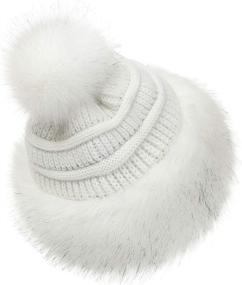 img 3 attached to Soul Women's Black Faux Fur Russian Cossack Hat with Knit Pompom - Perfect for Skiing and Snow in Winter! Also available in White.