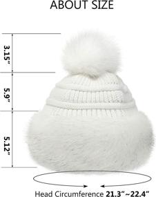 img 1 attached to Soul Women's Black Faux Fur Russian Cossack Hat with Knit Pompom - Perfect for Skiing and Snow in Winter! Also available in White.