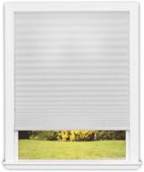 🔲 redi shade easy lift trim-at-home cordless pleated light filtering fabric shade, white, 30 inch x 64 inch (fits windows 19-30) logo