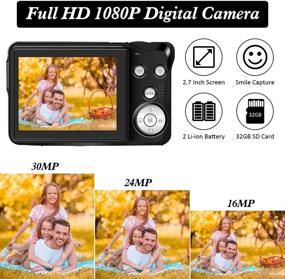 img 3 attached to 📸 Компактная цифровая камера 2,7 дюйма HD 30 МП, карманная камера, 8-кратное цифровое увеличение, перезаряжаемая небольшая камера для детей и начинающих.