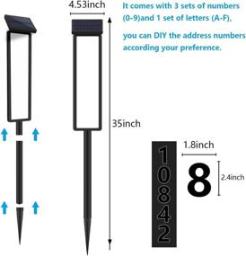 img 2 attached to 🏡 Solar Powered House Number Plaques with Stake for Mailbox, Outdoor Yard, Street, and Garden - Illuminated Address Numbers on Stakes (35 Inches Tall)