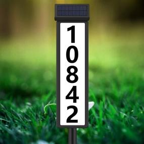 img 4 attached to 🏡 Solar Powered House Number Plaques with Stake for Mailbox, Outdoor Yard, Street, and Garden - Illuminated Address Numbers on Stakes (35 Inches Tall)
