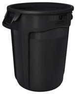 🗑️ rubbermaid commercial 1867531 brute 32-gallon heavy-duty round trash can, black - efficient garbage storage solution for commercial use logo