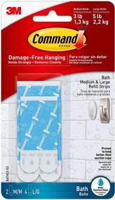 img 4 attached to 🛁 Water-Resistant Command Bath Replacement Strips: 2-Medium and 4-Large Adhesive Strips for Re-Hanging Bath Hooks or Caddies
