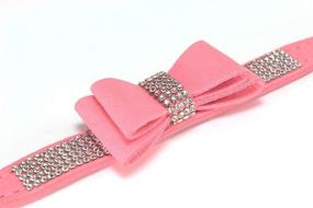 img 1 attached to 🎀 Charmsong Bowtie Dog Collar: Stylish Rhinestone Jeweled Crystal Soft Collar for Small Dogs with Matching Leash