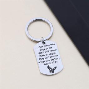 img 2 attached to 🔑 Hope in The Lord Isaiah 40:31 Christian Keychain | Renew Your Faith with Religious Jewelry