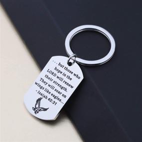 img 3 attached to 🔑 Hope in The Lord Isaiah 40:31 Christian Keychain | Renew Your Faith with Religious Jewelry