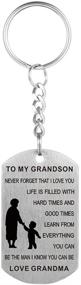 img 3 attached to CraDiabh to My Grandson Dog Tag Necklace: Stainless Steel Military Dogtags - Never Forget I Love You!