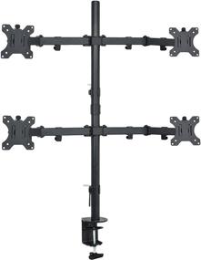 img 4 attached to 🖥️ VIVO Quad LCD Monitor Desk Mount, Adjustable Stand for 13 to 30 inch Screens, Tilt & Swivel, Supports 4 Monitors with Max VESA 100x100, STAND-V004