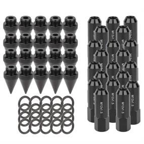 img 3 attached to 🔩 LSAILON 20pcs Black Wheel Lug Nuts M12x1.5 Closed End - Compatible with Acura, Chevrolet, Honda, Hyundai (1960-2014)