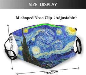 img 3 attached to 🎨 Van Gogh Washable Reusable Face Mask - Adjustable Cloth Mask for Outdoor Protection - Dust-Proof Art Face Cover for Men and Women