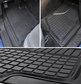 img 4 attached to 📏 Motor Trend FlexTough Custom Liners for Dodge Ram 2009-2014, Black, 2 Piece Heavy Duty Rubber Floor Mats (MT-153-BK)