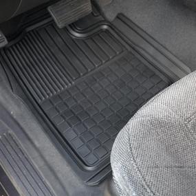 img 2 attached to 📏 Motor Trend FlexTough Custom Liners for Dodge Ram 2009-2014, Black, 2 Piece Heavy Duty Rubber Floor Mats (MT-153-BK)