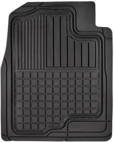 img 1 attached to 📏 Motor Trend FlexTough Custom Liners for Dodge Ram 2009-2014, Black, 2 Piece Heavy Duty Rubber Floor Mats (MT-153-BK)